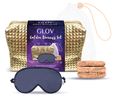 Набір для догляду за обличчям Glov Golden Dreams відлущувальна маска + тампони для обличчя + косметичка (5907440742420)