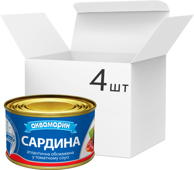 Упаковка сардин Аквамарин №5 230 г х 4 шт (4820183770981_1)