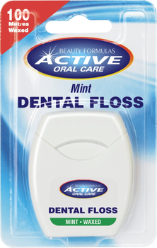 Зубна нитка Active Oral Care Dental Floss вощена М'ятна 100 м (5012251000642)