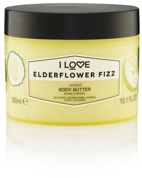 Масло для тіла зволожуюче I Love... Scented Body Butter зволожуюче Бузина з шипучкою 300 мл (5060351545785)