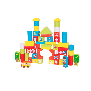 Детский деревянный конструктор Городок (53 детали) Tree Toys MD 1866, в коробке, от 2 лет