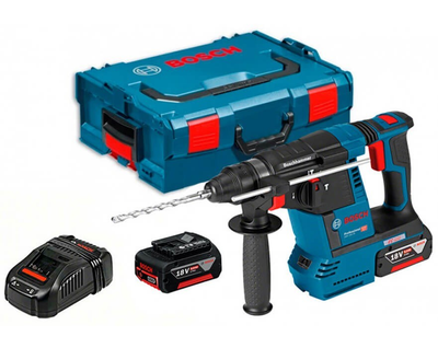 Аккумуляторный перфоратор Bosch Professional GBH 18V-26 в чемодане с 2 акб GBA 18 В 6 Ah и з/у GAL 1880 CV (0611909003)