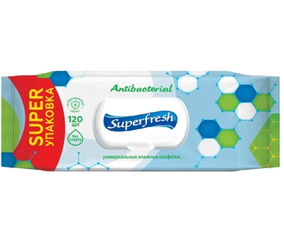 Влажные салфетки Superfresh Antibacterial 120 шт.(4823071642285)
