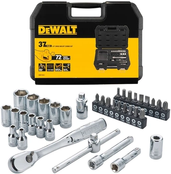 Zestaw nasadek i bitów DeWalt z grzechotką 1/4 37 elementów (DWMT19238-1)