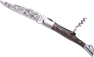 Складной нож з штопором Laguiole 21.5 см Серый (40269002)