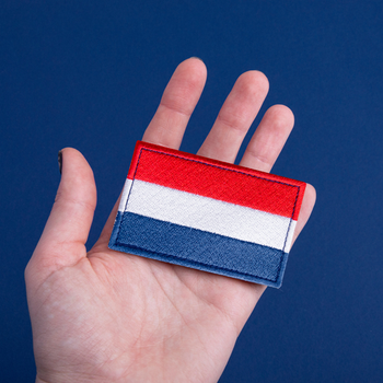Набор шевронов 2 шт на липучке Флаг Нидерландов, вышитый патч нашивка 5х8 см