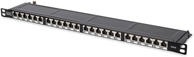 Патч-панель Digitus Professional 19" 0.5U CAT6 24xRJ45 FTP складена для серверної шафи/стійки (DN-91624S-SL-SH)