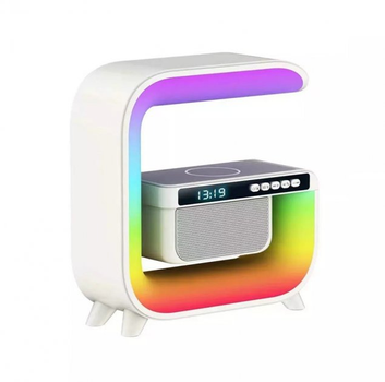Нічник RGB XM-G3 з годинником/функцією бездротової зарядки/Bluetooth колонкою