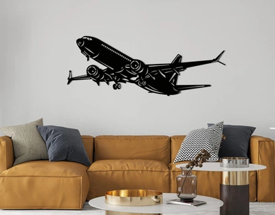 Декоративное панно на стену из дерева Upwood Decor Самолет 2 Airplane 2 20.9 х 55 см black