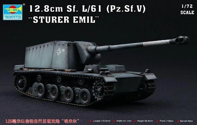 Model do składania Trumpeter 12.8 cm Sf L/61 (Pz Sf V) Sturer Emil Tank skala 1:72 (9580208072104)
