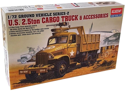 Збірна модель Academy US 2.5 Ton Cargo Truck & Accessories масштаб 1:72 (0603550134029)