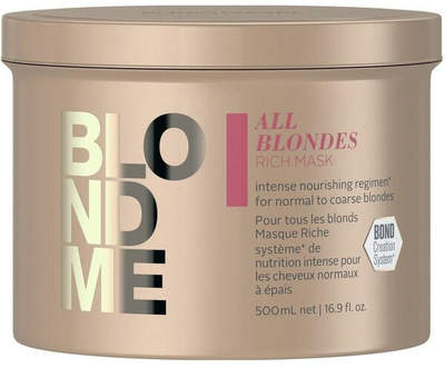 Maska Schwarzkopf Professional Blond Me Rich Care do wszystkich rodzajów włosów rozjaśnianych 500 ml (4045787636017)