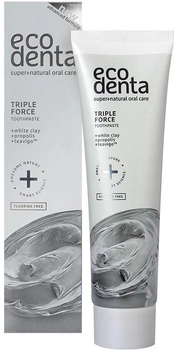 Pasta do zębów Ecodenta Triple Force Toothpaste o potrójnym działaniu z białą glinką propilisem i teavigo 100 ml (4770001331903)