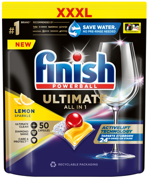 Капсули для посудомийної машини FINISH Ultimate All in 1 Lemon 50 шт (5908252004836)