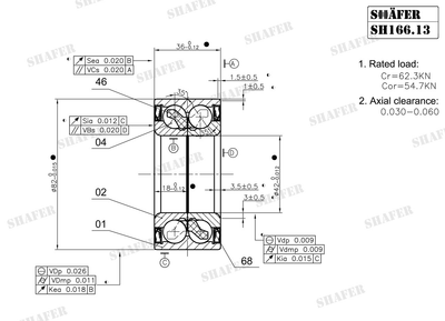 Подшипник передний Peugeot Partner, 306, 405, 406, Berlingo, Samand, Lifan, 96-08, (36x42x82), монт. ккт.+ SH166.13K Shafer