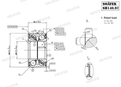 Подшипник перед/зад VW T4, 91-03, (45x45x80) SH140.97 Shafer