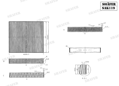 Фильтр салонный Lexus GS, LS, Rc, Nissan Almera Classic, Tino, Primera 1.5-5.0, 00-угольный SAK119 SHAFER