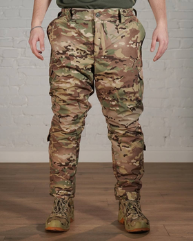 Зимние тактические брюки SoftShell с утеплителем ХОЛОСОФТ мультикам теплые водонепроницаемые M - (48)