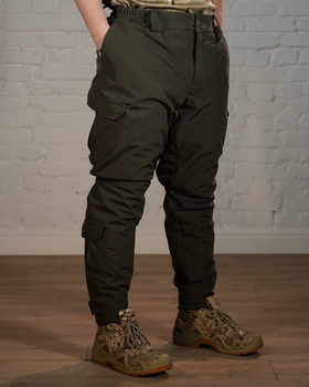 Зимние тактические брюки SoftShell с утеплителем ХОЛОСОФТ теплые водонепроницаемые L - (50)