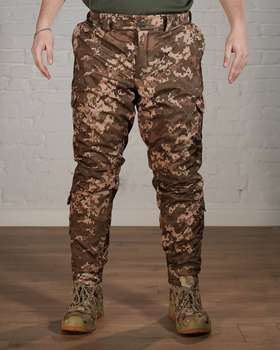 Зимние тактические брюки SoftShell с утеплителем ХОЛОСОФТ пиксель теплая флисовая подкладка XXL - (54)