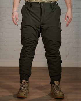 Зимние тактические брюки SoftShell с утеплителем ХОЛОСОФТ теплые водонепроницаемые XL - (52)