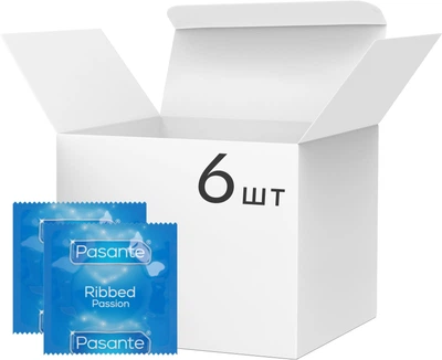 Презервативи Pasante Ribbed Ребристі 6 шт (ROZ6400229663)