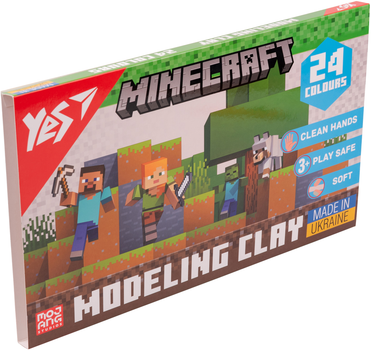 Пластилін YES Minecraft 24 кольори 480 г (540682) (4823095406825)