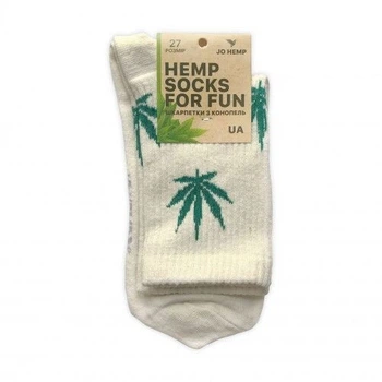 Шкарпетки чоловічі з конопель високі Білі “HEMP” 38-41