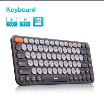 Компактна бездротова (Bluetooth +2,4) клавіатура Baseus K01A - iOS, iPadOs, MacOS, Android (24707) UKR/ENG Grey (K01A-G)