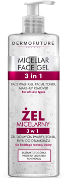Тонік DermoFuture Micellar Face Gel міцелярний гель для вмивання обличчя 3 в 1 для зняття макіяжу 400 мл (5901785003710)
