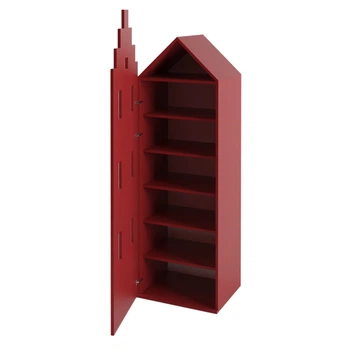 Детский гардеробный шкаф домик Амстердам Little Room Little Room Baby House бордовый (WFR-000020)