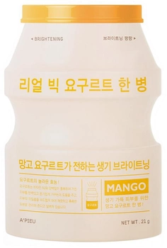 Маска для обличчя A'Pieu Real Big Yogurt One-Bottle Mango тканинна 21 г (8809643521154)