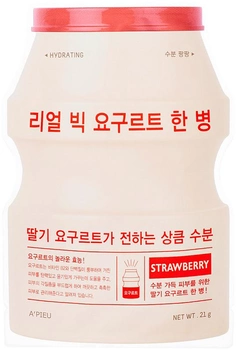 Маска для обличчя A'Pieu Real Big Yogurt One-Bottle Strawberry тканинна 21 г (8809643521130)