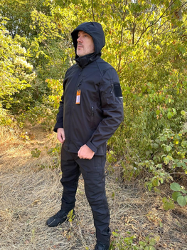 Куртка чорна софтшел COMBAT куртка комбат soft-shell фліс для силових структур S 2XL