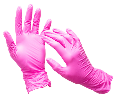 Перчатки нитриловые с коллагеном NITRYLEX розовые M 100 шт