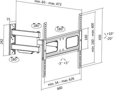 Uchwyt ścienny Logilink BP0019 37-70" (4052792042665)