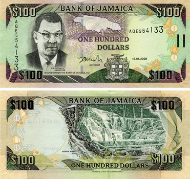 Банкнота Ямайка 100 доларів 2009 UNC (P84d)
