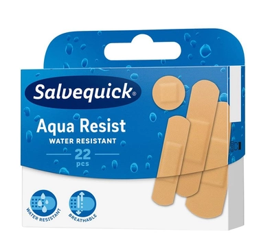 Пластир Salvequick Aqua Resist водонепроникний 22 шт (7310616071244)