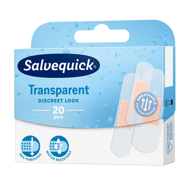 Пластир Salvequick Transparent прозорі перев'язки 20 шт (7310616265247)