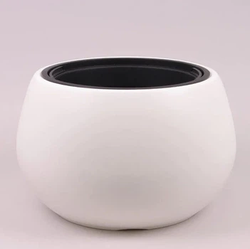 Горшок пластиковый Flora Heos с вкладом 37 см Белый (93121)