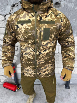 Зимова тактична куртка Softshell OMNI-HEAT піксель PARADIGMA S
