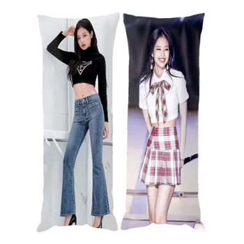 Подушка обнимашка дакимакура Дженни Ким Блек Пинк BLACKPINK 120х40см (23386)