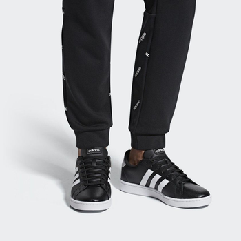 Tenisówki męskie ze skóry naturalnej do kostki Adidas Baseline AW4617 41.5 (UK 7.5) Czarne (4056565971817)