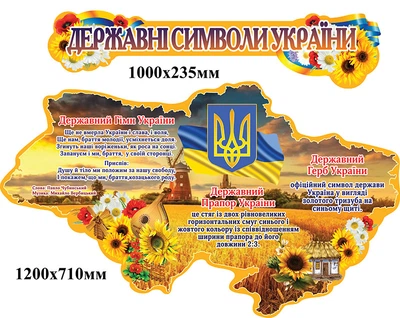 Стенд карта і заголовок з українськими символами 120х71 см