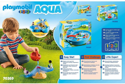 Huśtawka wodna Playmobil 1.2.3 Aqua z figurkami i konewką (4008789702692)