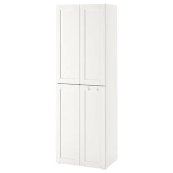 Гардероб IKEA СМОСТАД, белый с рамой, с 2 платяными штангами, 60x42x181 см, 493.909.03