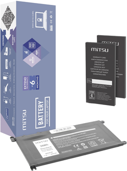 Акумулятор Mitsu для ноутбуків Dell Vostro 14 5468/Inspiron 15 5568 11.4V 3400 mAh (5903050376802)