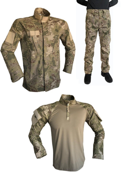 Тактична військова форма (військовий кітель, тактична сорочка убакс, військові тактичні штани) комуфляж олівія, розмір M