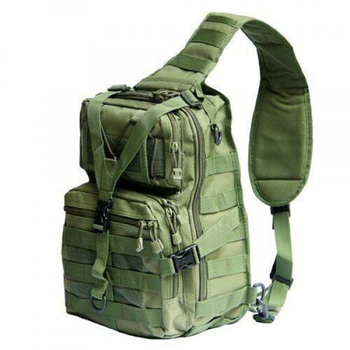 Тактичний штурмовий військовий рюкзак з однією лямкою Armour Tactical М4 Oxford 600D (з системою MOLLE) 20 літрів Олива
