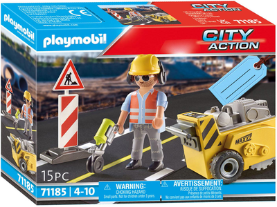Zestaw do zabawy Playmobil City Action 71 185 Pracownik budowlany (4008789711854)